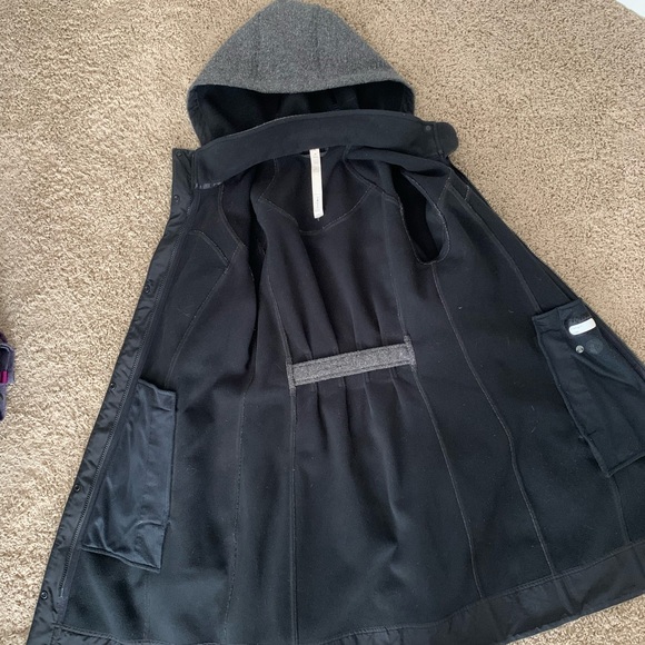 Lululemon Apres Sport Belted Jacket with Hood size 6 Brown/Grey/white tweed - Picture 11 of 12